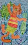 'Successful fishing', Kozakova Yulia, 8 years, Zorinsk