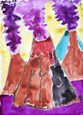 ‘Sea volcanoes’, Lev Valiiev, 6 years old, (teacher O.S. Abakumova), Pittsburgh, USA
