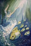 ‘Underwater light’, Khilkova Lydia, 15 years, (teacher Rubel I.S.), 