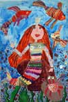 ‘I sit on stone and look at fishes’, Anastasia Dergacheva, 7 years, (teacher V.A.Chernenko), Kramatorsk