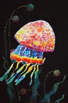 ‘Iridescent umbrella of jellyfish’, Sonya Anfalova, 9 years, (teacher V.A.Chernenko), Kramatorsk 