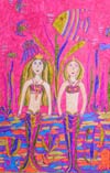 ‘Mermaids-twins’, Anna Alfimova, 10 years, (teacher T.B.Gurskaya), Nizhniy Tagil