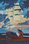‘Dreams of old sailing vessel’, Aleksey Mozgovoy, 14 years, (teacher O. A. Telushkina), Lysychansk