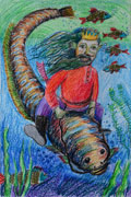 ‘The merman’, Viktoriya Likholat, 8 years, (teacher A. N. Ermilova), Krasnodon