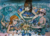 ‘Children and sea’, Ekaterina Bogatova, 11 years, (teacher A. A. Lazarev), Ulyanovsk