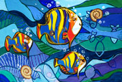 ‘Dive of striped fishes’, Viktoriya Lesovaya, 13 years, (teacher N. V.Starchenko), Krylovskaya