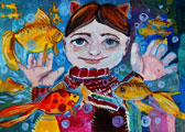 ‘Sonya and fishes’, Sofiya Plusnina, 8 years, (teacher A.A. Lazarev), Ulyanovsk