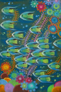 ‘Flock of emerald fishes’, Anna Stanenko, 10 years, (teacher V.V. Maziy), Dobropolye