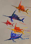 ‘Sailing fishes in flight’, Aleksandra Sopova, 14 years, (teacher S.V. Gagauzov), Vorkuta (Komi Republic)