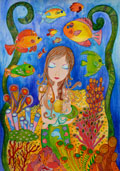 ‘Mermaid family’, Polina Shevchenko, 13 years, (teacher M.V. Tsibulka), Krivoy Rog