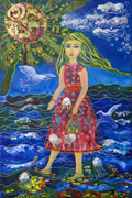 ‘Girl and sea’, Yuliya Tsinko, 12 years, (teacher O. Avdikovich), Volochisk