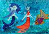 ‘Neptune and mermaid’, Varya Lebedinskykh, 6 years, (teacher O.I. Konyashkina), Novoaltaisk