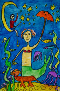 ‘Catch, catch the little mermaid!’, Katerina Ilyenko, 6 years, (teacher E.V. Obukhova), Novomoskovsk