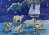 ‘At the North Pole’, Polina Ustinova, 8 years, (teacher S.P. Petrova), Lobva