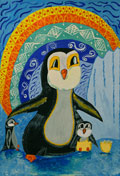 ‘Funny Penguins’, Maria Kucheryavenko, 9 years, (teacher Z.A. Perekhrest), Drabov