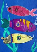 ‘Charming fish’, Evelina Gerasimenko, 8 years, (teacher S. I. Mironenko), Izium