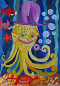 ‘Mister Octopus’, Sofiya Demchenko, 7 years, (teacher E.V. Nedavnyaya), Izium