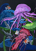 ‘Neon colors of the ocean’, Angelina Belousova, 14 years, (teacher A.B. Isakova), Vorkuta (Komi Republic)