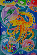 ‘Octopus and soap bubbles’, Arina Kubaeva, 9 years, (teacher N. K. Ovcharenko) Belovodsk