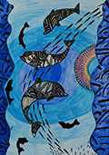 ‘In the blue sea’, Ilona Taranenko, 12, (teacher R.B.Resnyanska), Blagovishchenske