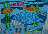 ‘Blue whale’, Elizaveta Vyshnevska, 9 years old, (teacher K. Yurchuk), Volodymyr ‘Blue whale’, Elizaveta Vyshnevska, 9 years old, (teacher K. Yurchuk), Volodymyr