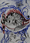 ‘Underwater Predator’, Eva Kasyan, 9 years old, (teacher O.V. Grigorenko), Sumy