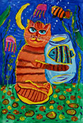 ‘A cat's dream’, Anastasiya Rasniuk, 9 years old, (teacher O.O. Lysenko), Golovanivsk ‘A cat's dream’, Anastasiya Rasniuk, 9 years old, (teacher O.O. Lysenko), Golovanivsk