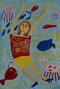 ‘Underwater swimming’, Mariya Golovanova, 8 years old, (teacher O.V. Obukhova), Zarichne