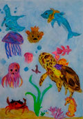 ‘Hello in the depths’, Katarzyna Skowrońska, 10 years old, (teacher M. Skowrońska), Poznań, Poland ‘Hello in the depths’, Katarzyna Skowrońska, 10 years old, (teacher M. Skowrońska), Poznań, Poland
