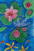 ‘Dragonfly and water lily’, Anna Melnyk, 11 years old, (teacher O.O. Lysenko), Golovanivsk ‘Dragonfly and water lily’, Anna Melnyk, 11 years old, (teacher O.O. Lysenko), Golovanivsk