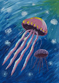 ‘Dance of jellyfishes’, Alina Sarana, 13 years old, (teacher Y.V. Gorb), Sofiivka