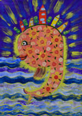 ‘The Sun wakes up’, Mariia Porokhnava, 7 years old, (teacher O.Ye. Marchuk), Gorodok