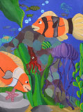 ‘Underwater fantasies’, Iryna Ostapiuk, 7 years old, (teacher K.I. Yurchuk), Ustyluh
