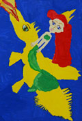‘Mermaid and dragon’, Anastasiia Petrova, 7 years old, (teacher O.V. Obukhova), Zarichne