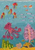 ‘Sea fairy tale’, Mark Urazovskyi, 6 years old, (teacher N. Pletniova), Kyiv