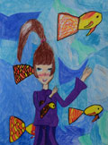 ‘Song of the blue sea’, Olha Pryvidion, 9 years old, (teacher R.B. Resnianska), Blahovishchenske
