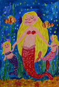 ‘Mom’s hugs in the ocean’, Daria Riaba, 7 years old, (teacher O.O. Lysenko), Golovanivsk