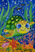 ‘Wide-eyed turtle’, Arina Kryvonosova, 7 years old, (teacher O.O. Lysenko), Golovanivsk
