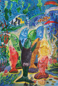 ‘Underwater blues’, Yelyzaveta Nekrylova, 9 years old, (teacher O.Yu. Rastieriaieva), Kyiv