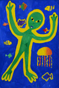 ‘Extraterrestrial guest’, Polina Yefimova, 10 years old, (teacher O.V. Obukhova), Zarichne