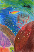 ‘Vertical of the sea’, Maksym Bondarenko, 11 years old, (teacher O.O. Lysenko), Golovanivsk