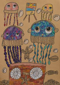‘Cheerful jellyfish’, Liudmyla Ternavska, 10 years old, (teacher K.I. Yurchuk), Volodymyr