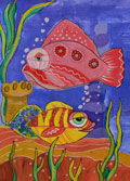 ‘Conversation’, Sofiia Shkrebeta, 11 years old, (teacher S.I. Kyrnychna), Khmelnytskyi