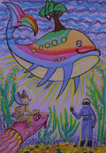‘Secrets of the rainbow whale’, Valeriia Ratushniak, 11 years old, (teacher O.Ye. Marchuk), Gorodok