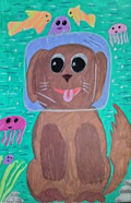 ‘Doggy underwater’, Kateryna Turlak, 10 years old, (teacher I.P. Grytsun), Yuzhne
