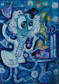 ‘Mad chemist’, Yelyzaveta Rozhkova, 14 years old, (teacher O.I. Okhapkin), Oleksandriia