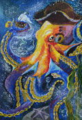 ‘Mischievous octopus’, Anna Krasnova, 13 years old, (teacher S.V. Mykyta), Oleksandriia