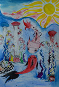 ‘Lyrical fish’, Anna Yakovleva, 14 years old, (teacher M.I. Kukhar), Ukrainka
